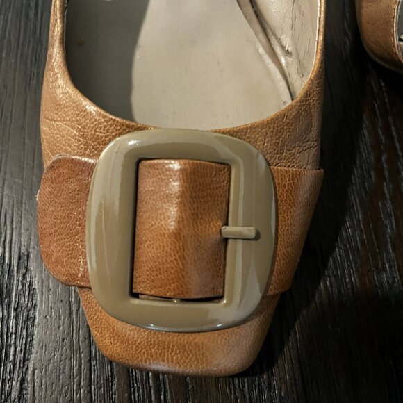 Franco Sarto Women’s Leather Pumps with Square Toe and Oversized Buckle – Size 9 - Picture 6 of 9